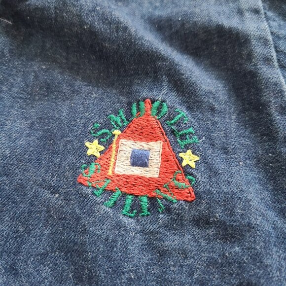 Vintage Buster Brown Bomber Denim Jacket 12M USA Nautical Sailboat Patchwork - Picture 4 of 10